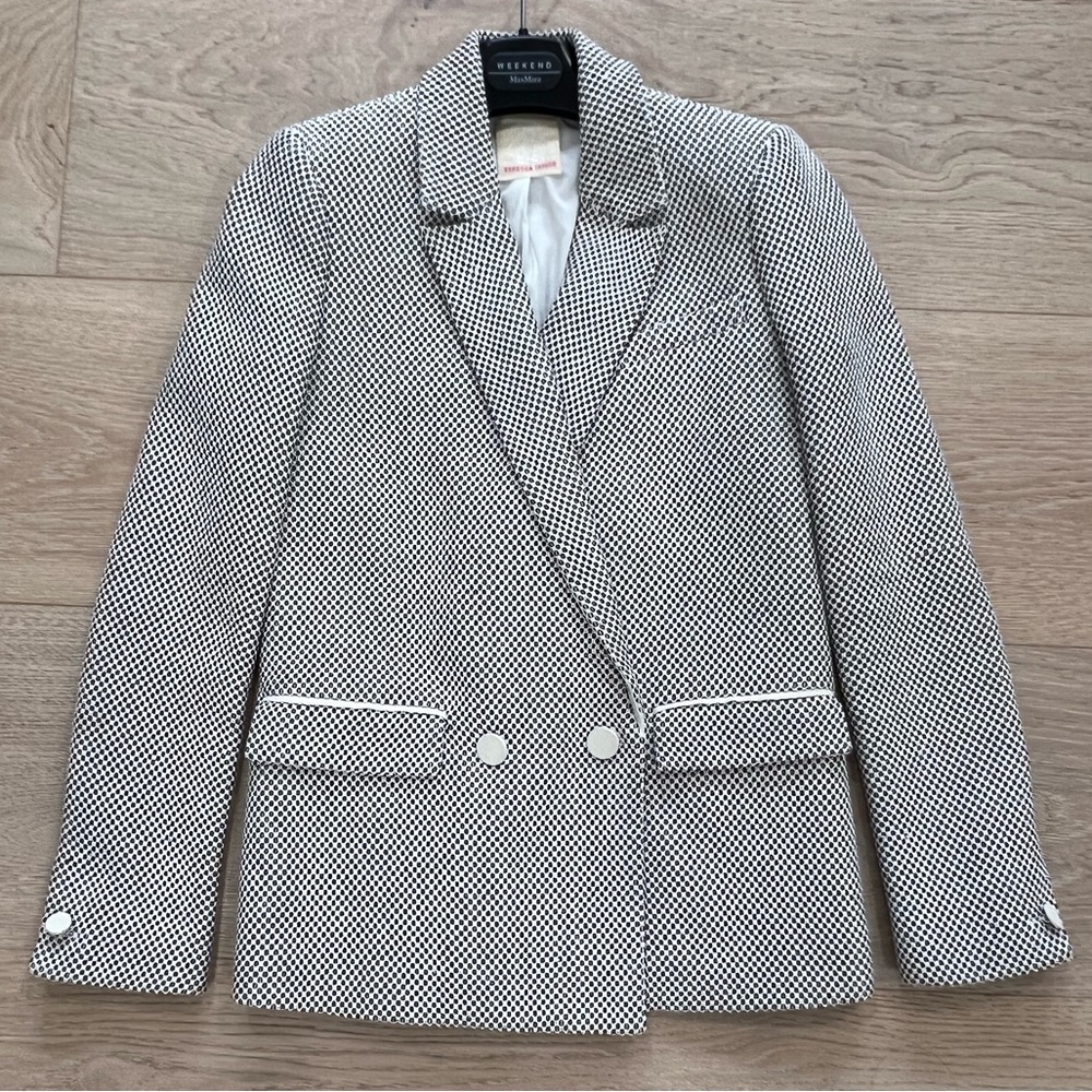 Rebecca Taylor Black and White Checkered Blazer